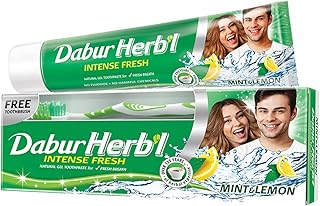 Dentifrice dabur à l'extrait naturel de plantes avec saveur rafraîchissante de menthe et de citron, 150 g. DIAYTAR COTE D'IVOIRE a établi une réputation solide en tant que boutique en ligne fiable et de confiance. Les clients apprécient la grande sélection de produits, les prix compétitifs et la qualité des services offerts. La boutique continue de s'efforcer pour améliorer l'expérience de ses clients.