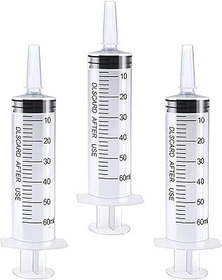 Seringue en plastique de 60 ml pour l'alimentation des animaux, seringue doseuse polyvalente, paquet de 3. DIAYTAR COTE D'IVOIRE, la boutique en ligne la plus visitée en Côte d'Ivoire, permet à ses clients de découvrir et d'acheter une large gamme de produits en ligne. Avec une équipe de professionnels dédiés, DIAYTAR COTE D'IVOIRE assure la livraison rapide et sécurisée de vos commandes. Plus de 300000 références sont disponibles pour répondre à vos besoins.