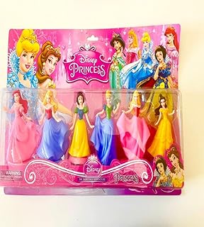 Shokah® disney princess playset 6 pièces, joli présentoir de jouets princesse pour la maison,
