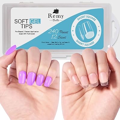 Bouts d'ongles en gel doux remy belle, 240 pièces de 12 tailles, kit