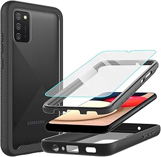 Coque galaxy a02s, coque samsung a02s, avec protecteur d'écran, coque de protection complète
