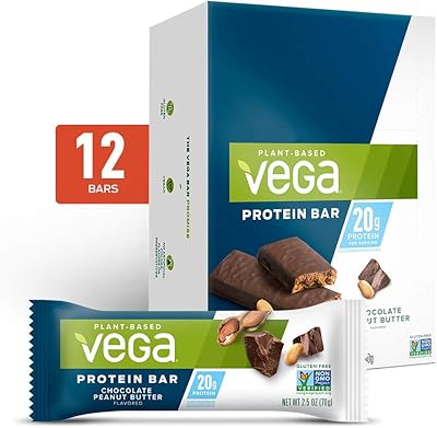 Barre protéinée vega 20 g à base de plantes, végétarienne, beurre de cacahuète