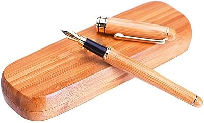 Stylo plume classique avec plume dorée, fabriqué à la main en bois