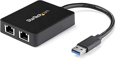 Adaptateur usb 3.0 vers double gigabit ethernet avec port usb - 10/100/100