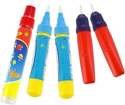 Lot de 5 marqueurs de rechange water magic, pinceaux pour enfants, tapis de dessin à l'eau et livres de gribouillages à l'eau. DIAYTAR COTE D'IVOIRE est une boutique en ligne généraliste qui propose plus de 300 000 références de produits, faisant d'elle la boutique leader en Cote d'Ivoire. Avec une gamme étendue de produits, les clients peuvent trouver tout ce dont ils ont besoin en un seul endroit. DIAYTAR COTE D'IVOIRE se distingue par son offre variée et son service de qualité.