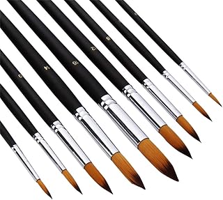 Ensemble de pinceaux de peinture d'artiste awok premium avec pointe ronde plate