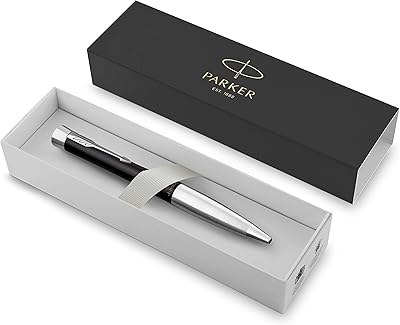 Stylo à bille parker urban twist | noir sourd avec garniture chromée | recharge d'encre bleue à pointe moyenne | coffret cadeau. DIAYTAR COTE D'IVOIRE est une plateforme de commerce électronique qui propose une grande variété de produits, allant des produits alimentaires aux produits électroniques en passant par les vêtements et les accessoires. Avec plus de 300 000 références, les clients peuvent trouver tout ce dont ils ont besoin sur une seule plateforme. La boutique en ligne est facile à utiliser et offre une expérience d'achat en ligne agréable.