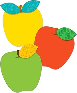 Carson dellosa 36 pièces de découpes colorées pour tableau d'affichage, découpes de pommes