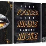 Art mural sur toile de motivation vintage noir fleur inspirante citations