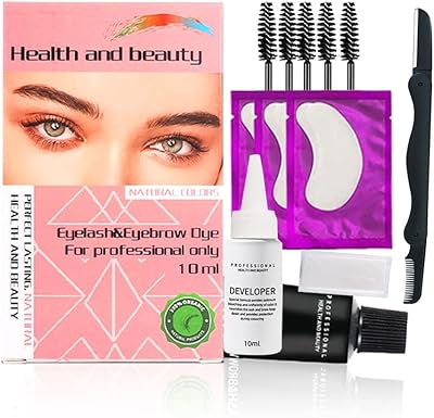 Kit de teinture professionnelle pour sourcils avec crème de tatouage au henné