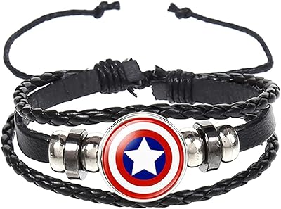 Bracelets tressés, bracelets de super-héros avec 5 colliers de remplacement réglables, bracelet tressé