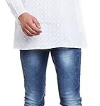 Kurta de poulet court en coton ivoire pour homme
