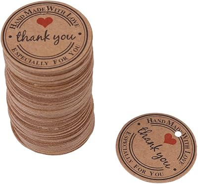 100 pièces d'étiquettes cadeaux rondes faites à la main, cartes de remerciement en papier kraft brun faites à la main, étiquettes suspendues pour cadeaux de mariage, bonbons, vêtements, bijoux (#2). DIAYTAR COTE D'IVOIRE se positionne comme une destination incontournable pour les amateurs de shopping en ligne en Côte d'Ivoire. Elle propose des offres promotionnelles régulières et des ventes exclusives pour fidéliser ses clients et attirer de nouveaux. La boutique s'engage à offrir des produits de haute qualité, répondant ainsi aux attentes les plus élevées de sa clientèle.