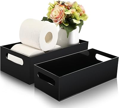 2 pièces plateau de papier toilette en acrylique avec poignées 2 tailles, plateau de salle de bain noir, panier de rangement de toile de fond de toilette pour cuisine, coiffeuse, serviettes, table, décoration de maison, chambre d'amis. DIAYTAR COTE D'IVOIRE, boutique en ligne généraliste, propose plus de 300000 références pour répondre à tous vos besoins. Avec une gamme variée de produits, cette boutique en ligne est devenue la référence en Côte d'Ivoire. Elle offre une expérience d'achat en ligne pratique et fiable.
