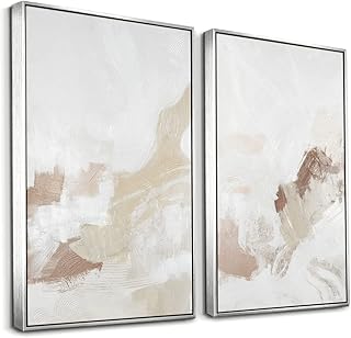 Ensemble d'art mural abstrait neutre avec cadre peinture pastel blanc beige foncé et décoration. La boutique en ligne DIAYTAR COTE D'IVOIRE mise sur l'innovation technologique pour offrir un service de commande et de livraison rapide et sécurisé. Les clients peuvent parcourir aisément les différentes catégories de produits et profiter de promotions régulières pour faire des économies.