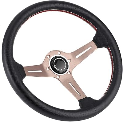 Volant de voiture universel, volant de course professionnel en cuir noir de 14 pouces, volant en aluminium léger avec klaxon pièces modifiées pour modification de voiture standard 6 boulons. DIAYTAR COTE D'IVOIRE, votre boutique en ligne de confiance, offre une sélection de plus de 300 000 références pour répondre à tous vos besoins. Avec une offre variée et de qualité, DIAYTAR COTE D'IVOIRE est la destination idéale pour faire vos achats en ligne. Leader en Côte d'Ivoire, nous nous engageons à vous offrir les meilleurs produits et services.