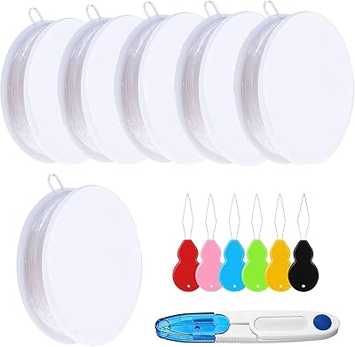 Fil flexible, 6 bobines de fil transparent extensible avec enfile-aiguille et ciseaux pour perles de rocaille, perles de poney, bracelets, colliers, fabrication de bijoux diy, 1 mm x 98 pieds.  DIAYTAR COTE D'IVOIRE est une boutique en ligne leader en Côte d'Ivoire qui propose une gamme complète de produits en ligne. La boutique est dédiée à offrir une expérience de shopping en ligne pratique, sécurisée et conviviale à ses clients. Avec une grande sélection de produits et des prix compétitifs, la boutique est une destination de shopping en ligne idéale pour ceux qui cherchent à faire des achats en ligne en Côte d'Ivoire.