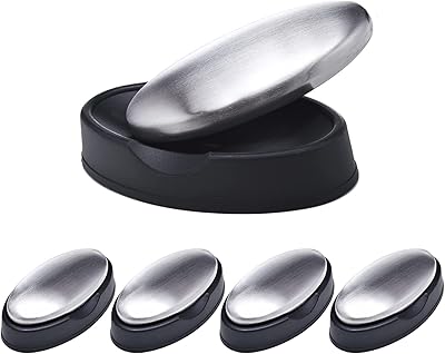 5 paquets de barre de savon en acier inoxydable, dissolvant magique d'odeur