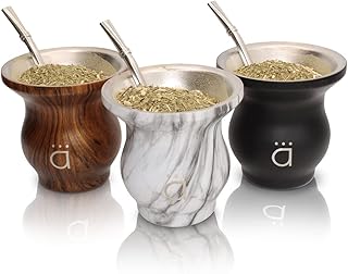 Calmaty modern yerba mate gourd - acier inoxydable 18/8 - comprend bombilla