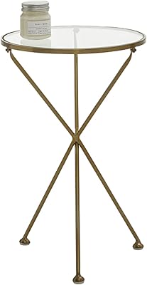 Table basse ronde en verre, style nordique en fer doré, table d'appoint