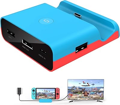 Station de chargement nintendo switch, station de chargement hdmi 4k, adaptateur tv, bon
