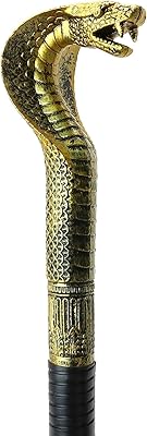 Bâton de marche en forme de serpent avec bâton de cobra égyptien proxénète