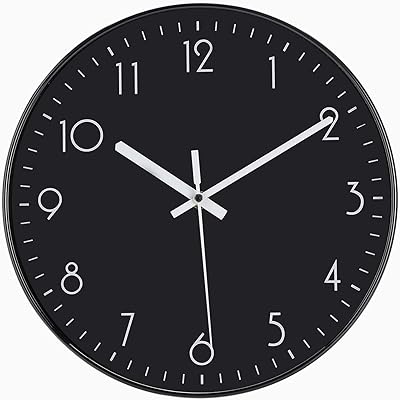 Horloge murale moderne dizon 12 pouces, silencieuse, sans tic-tac, mouvement à quartz, alimentée