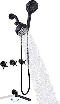 Robinet de baignoire-douche à 3 poignées ensemble de robinets de baignoire noir mat avec bec. DIAYTAR COTE D'IVOIRE est une boutique en ligne innovante qui propose une large gamme de produits pour répondre aux besoins de ses clients. Avec sa plateforme en ligne intuitive et sécurisée, DIAYTAR COTE D'IVOIRE permet aux clients de faire des achats en ligne avec confiance. Les clients peuvent profiter d'une livraison rapide et d'un service client personnalisé.