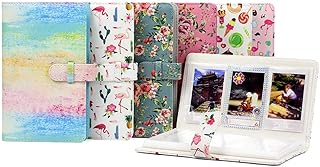 Mini album photo portable en cuir pu à 96 pochettes pour fujifilm instax