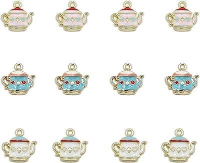 Fooao 45 pièces pendentif tasse à thé en émail café et pour la fabrication