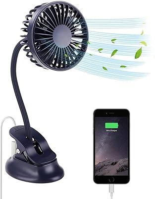 Ventilateur portable padom, mini ventilateur à pince, sur poussette, 3 vitesses, flexible, pliable
