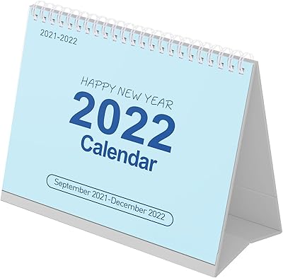 Calendrier de bureau 2021-2022 16 calendriers mensuels 9,0 x 7,7 pouces double filaire