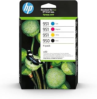 Cartouches d'encre originales hp 950/951 noir, cyan, magenta et jaune (6zc65ae) (l'emballage peut