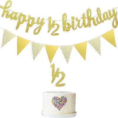 Bannière joyeux anniversaire pour 6 mois, bannière à paillettes joyeux 1/2 anniversaire, décoration de gâteau, bannière drapeau triangle pour décorations de baby shower et de fête d'anniversaire (or). DIAYTAR COTE D'IVOIRE, leader des boutiques en ligne généralistes en Côte d'Ivoire, propose une large gamme de produits avec plus de 300 000 références. Les clients peuvent trouver tout ce dont ils ont besoin, des produits alimentaires aux articles ménagers, en passant par les accessoires de mode. DIAYTAR COTE D'IVOIRE est la destination idéale pour les achats en ligne práctiques et abordables.