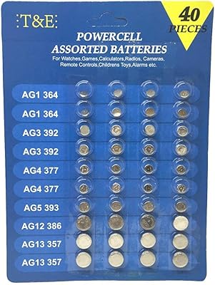40 piles powerseal assorties pour montres, jouets, calculatrices, radios, appareils photo, télécommandes, jouets