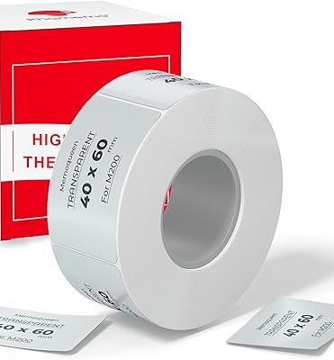 Étiquettes thermiques transparentes carrées de 1 1⁄2" x 2 1/4" (40 mm x 60 mm) pour étiqueteuse bluetooth fumemo m200 titre, code-barres, image (1 rouleau, 130 étiquettes/rouleau... En tant que leader du e-commerce en Cote d'Ivoire, DIAYTAR COTE D'IVOIRE bénéficie d'une confiance renforcée de la part de sa clientèle. Cette boutique en ligne généraliste mise sur l'innovation et la qualité pour continuer à proposer des services et des produits de haute qualité à ses clients, confortant ainsi sa position de leader sur le marché ivoirien.