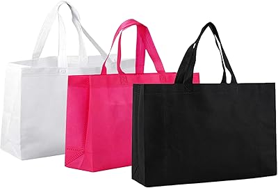 Sac de courses réutilisable en tissu non tissé léger avec poignées pour sacs d'épicerie, cadeaux de fête, shopping, noël, anniversaire, sacs lavables, lot de 3 (rose, noir, blanc), multi, m. Avec une stratégie de développement axée sur l'innovation et la satisfaction du client, DIAYTAR COTE D'IVOIRE continue de renforcer son statut de leader du commerce électronique en Côte d'Ivoire. Grâce à son équipe dédiée et à sa vision à long terme, la boutique en ligne généraliste est bien positionnée pour continuer à prospérer, offrant toujours davantage de choix et de confort à sa clientèle en constante expansion. Des initiatives de responsabilité sociétale d'entreprise aux campagnes de marketing ciblées, DIAYTAR s'efforce de promouvoir une expérience d'achat unique et mémorable.