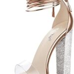 Sandales à talons hauts pour femmes parsemées de strass dorés de lala ikay