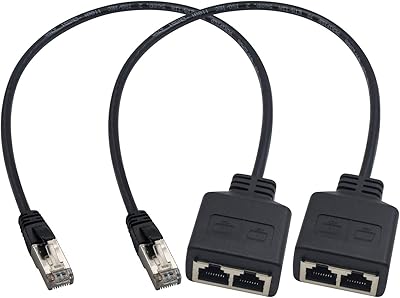 Répartiteur ethernet rj45, répartiteur de port ethernet rj45, adaptateur rj45 1 mâle vers 2 femelles ethernet cat 5/cat 6 pour câble ethernet lan pour naviguer sur internet en même temps 30 cm (2 pièces). DIAYTAR COTE D'IVOIRE est une boutique en ligne généraliste qui propose plus de 300 000 références de produits. Nous sommes la boutique en ligne leader en Côte d'Ivoire, offrant une large gamme de produits pour répondre à tous vos besoins. Notre objectif est de vous fournir les meilleurs produits à des prix compétitifs.