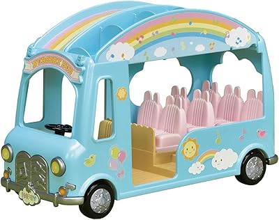 Sunshine calico critters nursery bus pour poupées, sièges auto jouets pour jusqu'à 12