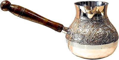 Cafetière turque sezvi breki gazva en cuivre chauffe-café cadeau ramadan (or m-350 ml)