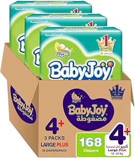 Couches compressées babyjoy diamond avec remplissage diamant, taille 4+, large plus, 56 x