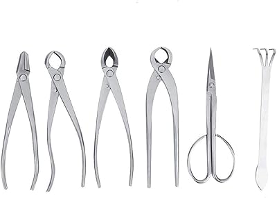 Ensemble d'outils pour bonsaï 6 pièces tranches concaves d'arbre végétal de qualité professionnelle avec sac. En tant que leader du marché en Côte d'Ivoire, DIAYTAR COTE D'IVOIRE s'efforce de fournir les meilleurs produits et services à ses clients. La boutique en ligne propose une expérience d'achat en ligne sécurisée et pratique, avec des options de paiement variées et des délais de livraison rapides. Les clients peuvent ainsi profiter d'une expérience d'achat en ligne de haute qualité.