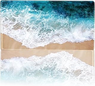 Tapis de souris de jeu great wave bleu blanc, grand tapis de table