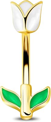 Bijoux de perçage de fleur de tulipe pour femmes, anneaux à sourcils, courbe