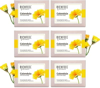 Savon anti-acné richfeel aux extraits de calendula (75g) - paquet de 6