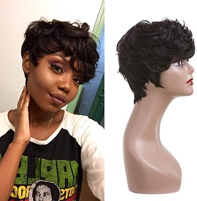 Docute noir pixie cut perruque cheveux humains coupe courte perruques pour femmes noires mode court noir couches ondulées pixie perruques pour femmes noires cheveux humains (noir). DIAYTAR COTE D'IVOIRE se distingue par sa capacité à offrir des prix compétitifs et des promotions régulières, ce qui en fait une destination incontournable pour les acheteurs ivoiriens. La boutique met également l'accent sur la satisfaction client, avec une équipe dédiée au service après-vente. Cela contribue à renforcer la confiance des clients dans la marque.