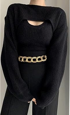 Yeprem vêtements pour femmes, pull court à manches longues pour femmes avec débardeurs tricotés automne hiver tenue coréenne noir blanc (couleur : hortel, taille : taille unique). DIAYTAR COTE D'IVOIRE est une boutique en ligne généraliste qui propose une large gamme de produits, allant des électroniques aux vêtements et aux accessoires. Avec plus de 300000 références de produits, les clients peuvent trouver facilement ce qu'ils cherchent sur le site. La boutique propose également des promotions et des offres spéciales pour ses clients.