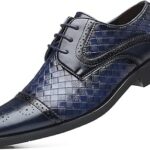 Chaussures formelles classiques à lacets en cuir tressé pour hommes