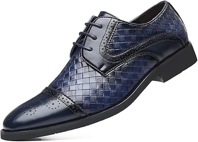 Chaussures formelles classiques à lacets en cuir tressé pour hommes